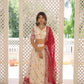 Lorenvalley Cream Pure Viscose Jacquard with 2D Dyeing and Embroidered Sequins work Lehenga Choli | Swadesiicart