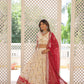 Lorenvalley Cream Pure Viscose Jacquard with 2D Dyeing and Embroidered Sequins work Lehenga Choli | Swadesiicart