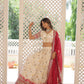 Lorenvalley Cream Pure Viscose Jacquard with 2D Dyeing and Embroidered Sequins work Lehenga Choli | Swadesiicart