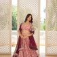Lorenvalley Pink Pure Viscose Jacquard with 2D Dyeing and Embroidered Sequins work Lehenga Choli | Swadesiicart