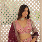 Lorenvalley Pink Pure Viscose Jacquard with 2D Dyeing and Embroidered Sequins work Lehenga Choli | Swadesiicart