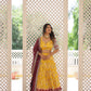 Lorenvalley Yellow Pure Viscose Jacquard with 2D Dyeing and Embroidered Sequins work Lehenga Choli | Swadesiicart
