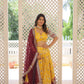 Lorenvalley Yellow Pure Viscose Jacquard with 2D Dyeing and Embroidered Sequins work Lehenga Choli | Swadesiicart