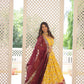 Lorenvalley Yellow Pure Viscose Jacquard with 2D Dyeing and Embroidered Sequins work Lehenga Choli | Swadesiicart