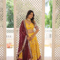 Lorenvalley Yellow Pure Viscose Jacquard with 2D Dyeing and Embroidered Sequins work Lehenga Choli | Swadesiicart