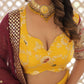 Lorenvalley Yellow Pure Viscose Jacquard with 2D Dyeing and Embroidered Sequins work Lehenga Choli | Swadesiicart