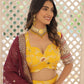 Lorenvalley Yellow Pure Viscose Jacquard with 2D Dyeing and Embroidered Sequins work Lehenga Choli | Swadesiicart
