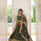 Lorenvalley Green Pure Viscose Jacquard with Double Zari work Lehenga Choli | Swadesiicart