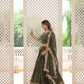 Lorenvalley Green Pure Viscose Jacquard with Double Zari work Lehenga Choli | Swadesiicart