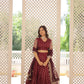 Lorenvalley Maroon Pure Viscose Jacquard with Double Zari work Lehenga Choli | Swadesiicart