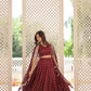 Lorenvalley Maroon Pure Viscose Jacquard with Double Zari work Lehenga Choli | Swadesiicart