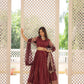 Lorenvalley Maroon Pure Viscose Jacquard with Double Zari work Lehenga Choli | Swadesiicart