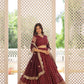Lorenvalley Maroon Pure Viscose Jacquard with Double Zari work Lehenga Choli | Swadesiicart