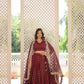 Lorenvalley Maroon Pure Viscose Jacquard with Double Zari work Lehenga Choli | Swadesiicart