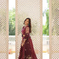 Lorenvalley Maroon Pure Viscose Jacquard with Double Zari work Lehenga Choli | Swadesiicart