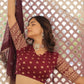 Lorenvalley Maroon Pure Viscose Jacquard with Double Zari work Lehenga Choli | Swadesiicart