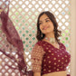 Lorenvalley Maroon Pure Viscose Jacquard with Double Zari work Lehenga Choli | Swadesiicart