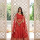 Lorenvalley Red Pure Viscose Jacquard with Double Zari work Lehenga Choli | Swadesiicart