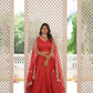 Lorenvalley Red Pure Viscose Jacquard with Double Zari work Lehenga Choli | Swadesiicart