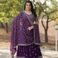 Lorenvalley Purple Faux Blooming Georgette with Sequins & Thread Embroidered work Lehenga Choli | Swadesiicart