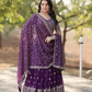 Lorenvalley Purple Faux Blooming Georgette with Sequins & Thread Embroidered work Lehenga Choli | Swadesiicart