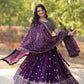 Lorenvalley Purple Faux Blooming Georgette with Sequins & Thread Embroidered work Lehenga Choli | Swadesiicart