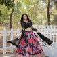 Lorenvalley Black Faux Georgette Digital Printed with Sequins & Thread Embroidered work Lehenga Choli | Swadesiicart