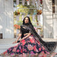 Lorenvalley Black Faux Georgette Digital Printed with Sequins & Thread Embroidered work Lehenga Choli | Swadesiicart
