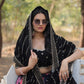 Lorenvalley Black Faux Georgette Digital Printed with Sequins & Thread Embroidered work Lehenga Choli | Swadesiicart