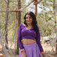 Lorenvalley Lavender Pure Viscose Jacquard with Kalamkari Jari Border Lehenga Choli | Swadesiicart