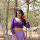 Lorenvalley Lavender Pure Viscose Jacquard with Kalamkari Jari Border Lehenga Choli | Swadesiicart