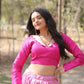 Lorenvalley Pink Pure Viscose Jacquard with Kalamkari Jari Border Lehenga Choli | Swadesiicart