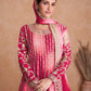 Lorenvalley Women Shaded Pink Chinon Silk Fabric Embroidered Kurta Palazzo & With Dupatta | Swadesiicart