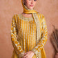 Lorenvalley Women Shaded Yellow Chinon Silk Fabric Embroidered Kurta Palazzo & With Dupatta | Swadesiicart