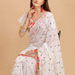 Lorenvalley Fashion White Faux Georgette Ruffle Saree with Fancy Sequence work & Blouse - Swadesiicart