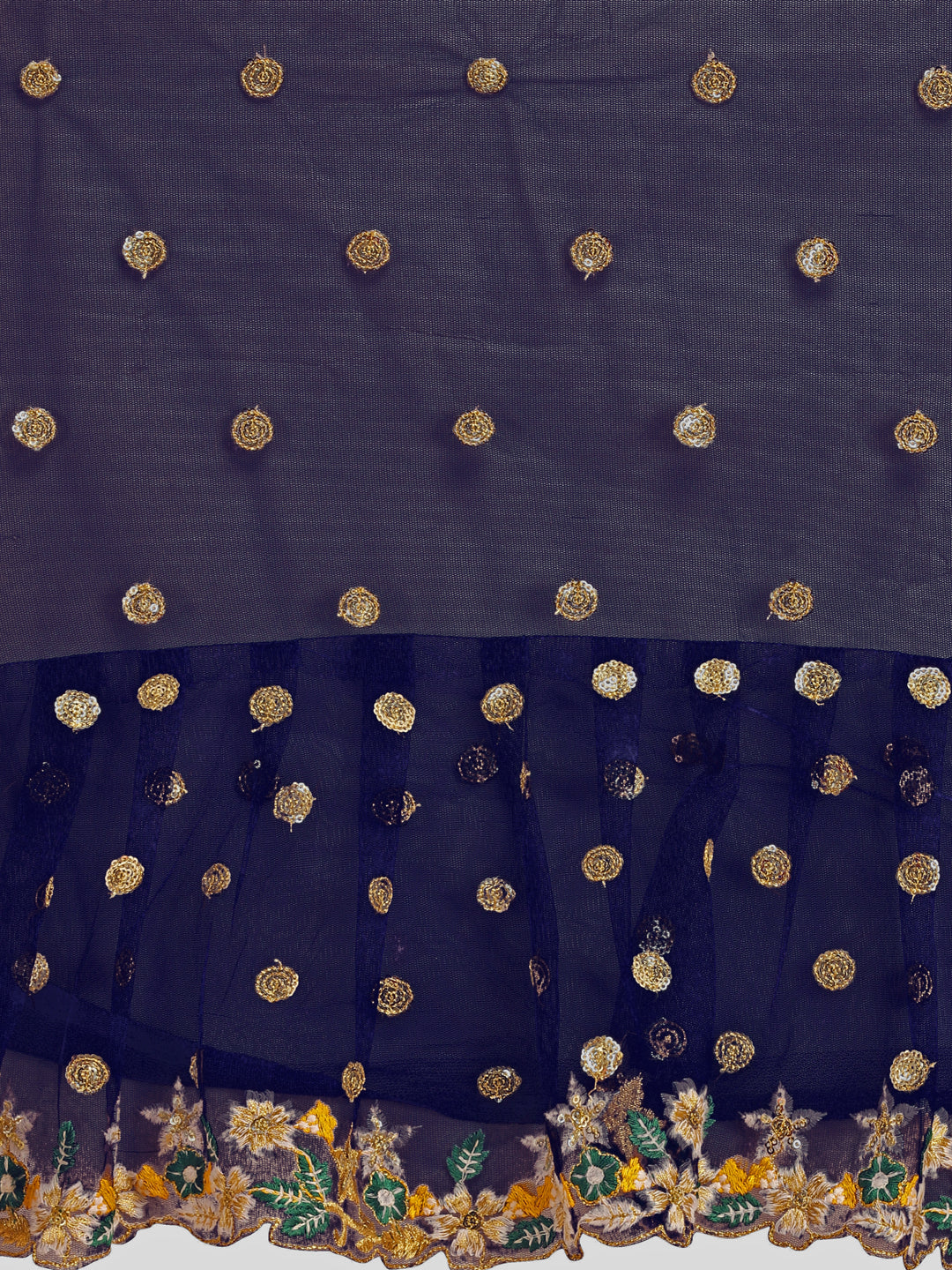 Lorenvalley Fashion Blue Butterfly Net Ruffle Saree with Fancy Sequence work & Blouse - Swadesiicart