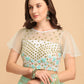 Lorenvalley Fashion Seagreen Butterfly Net Ruffle Saree with Fancy Sequene work & Blousec - Swadesiicart