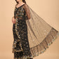 Lorenvalley Fashion Black Butterfly Net Ruffle Saree with Fancy Sequence work & Blouse - Swadesiicart