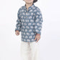 Breathables Kids Boys & Girls Cotton Night Suit – Grey Elephant Print Kurta & Pyjama Co-Ord Set
