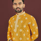Anaita Yellow Embroidered Silk Straight Kurta