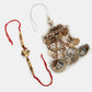 NVR Women & Men Set of 2 Gold Artificial beads Bhaiya Bhabhi Rakhi With Roli Chawal & Chocolate | Swadesiicart