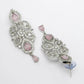 NVR Women Silver Plated & Pink Cz Stone Handcrafted Jewellery Set - Swadesiicart
