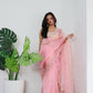Vamsee Meera Peach Organza Saree - Swadesiicart