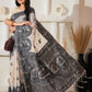 Shree Shyam Fashion Linen Cotton Black & Cream Saree