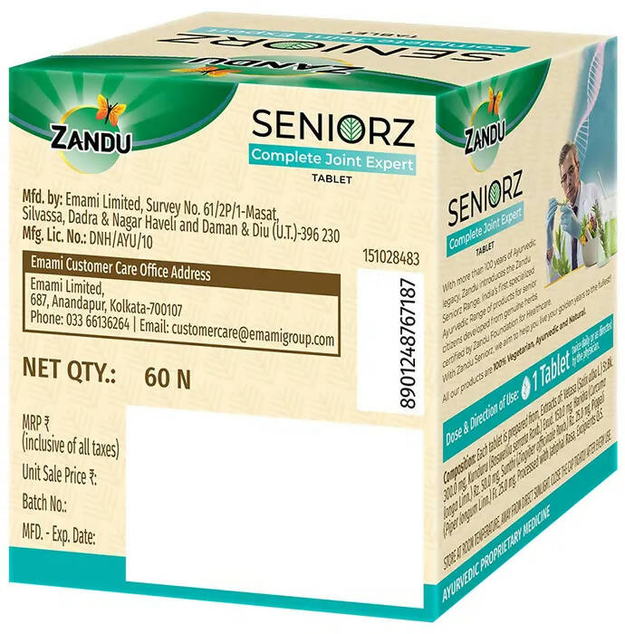 Zandu Seniorz Complete Joint Expert Tablets | Swadesiicart