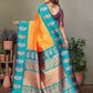 Joban Fashion Banarasi Orange Butti Soft Silk Saree | Swadesiicart