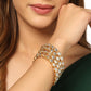 NVR Women's Set of 2 Gold-Polished Kundan Studded Traditional Bangles - NR Retail-NVR