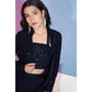 Navy Georgette Sequence With Thread Designer Co-Ord Set - Flory - Swadesiicart