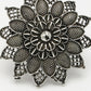 NVR Women's Silver-Toned Floral Shape Adjustable Finger Ring | Swadesiicart