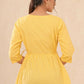 Juniper Women Yellow Cotton Dobby Embroidered A-Line Tunic | Swadesiicart